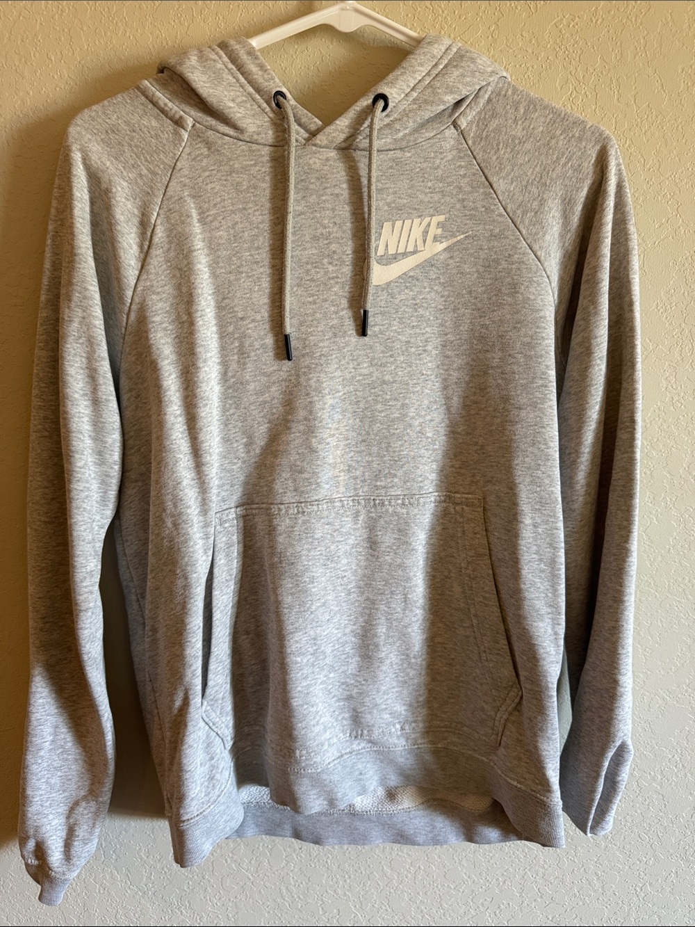 Nike Light Gray Pullover Hoodie with White Logo